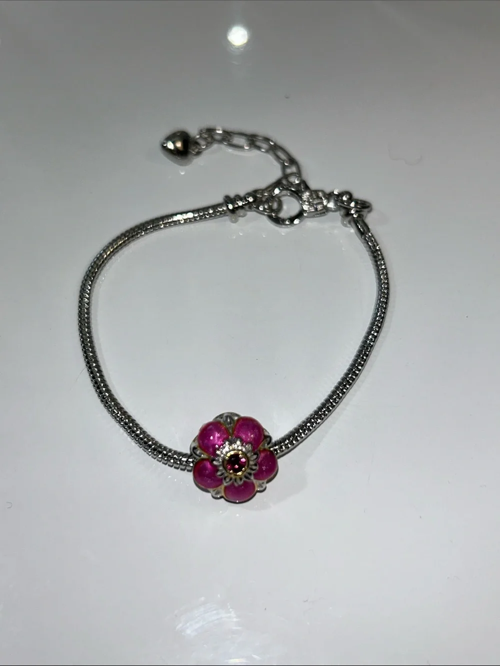 NWOT Gems En Vogue Palladium 18k Accent Floral Gemstone Euro Style Charm
